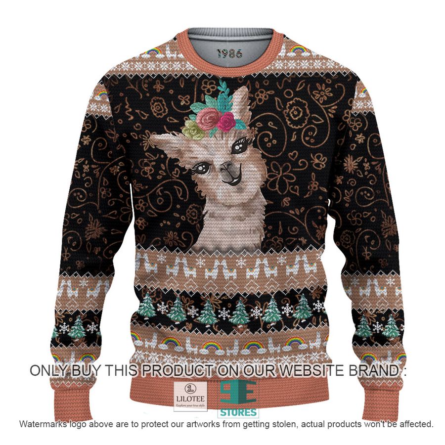 No Probllama Llama Christmas Flower 3D Over Printed Shirt, Hoodie 12