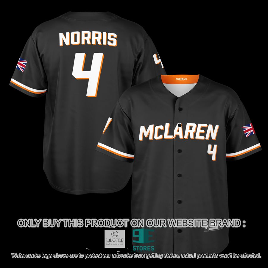 Norris McLaren 4 Black Baseball Jersey 12