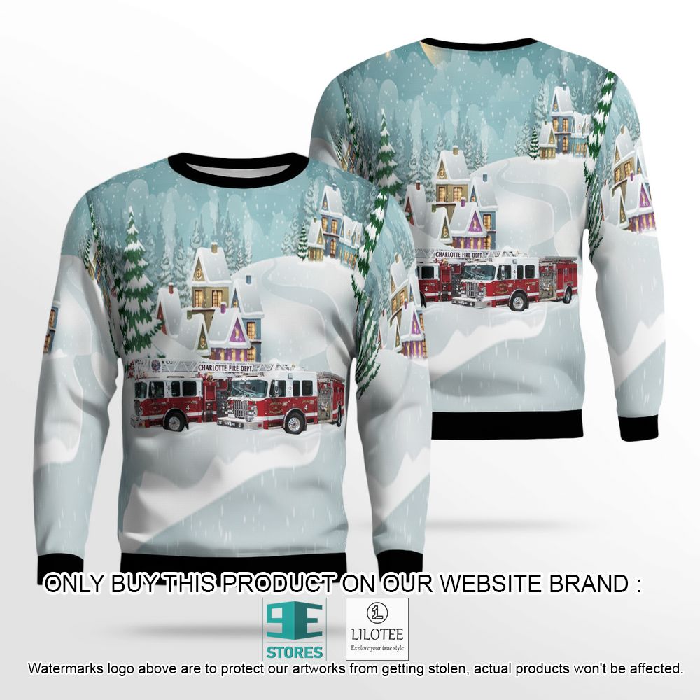 North Carolina Charlotte Fire Department Christmas Wool Sweater - LIMITED EDITION 13