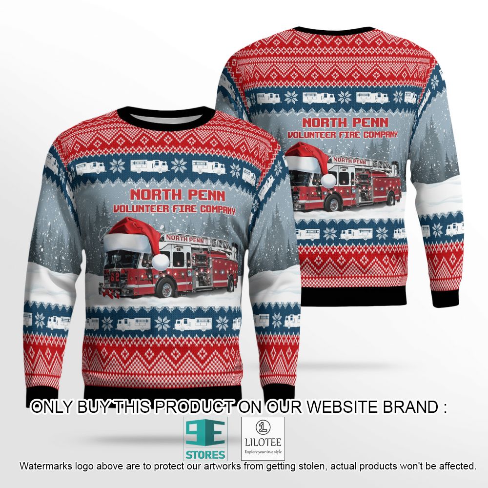 North Wales, Pennsylvania, North Penn Volunteer Fire Company Christmas Wool Sweater - LIMITED EDITION 13