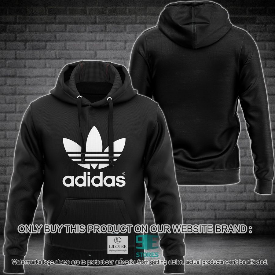 Adidas Black Simple 3D All Over Print Hoodie 8