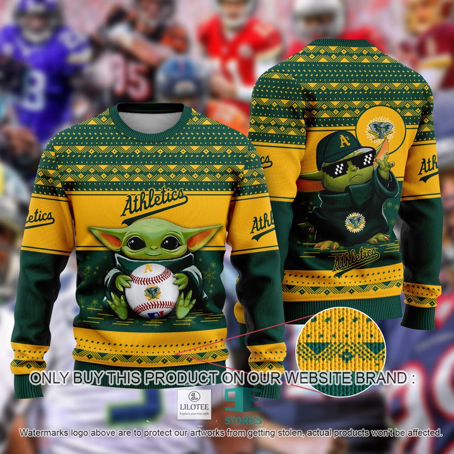 Oakland Athletics Baby Yoda Ugly Christmas Sweater 9