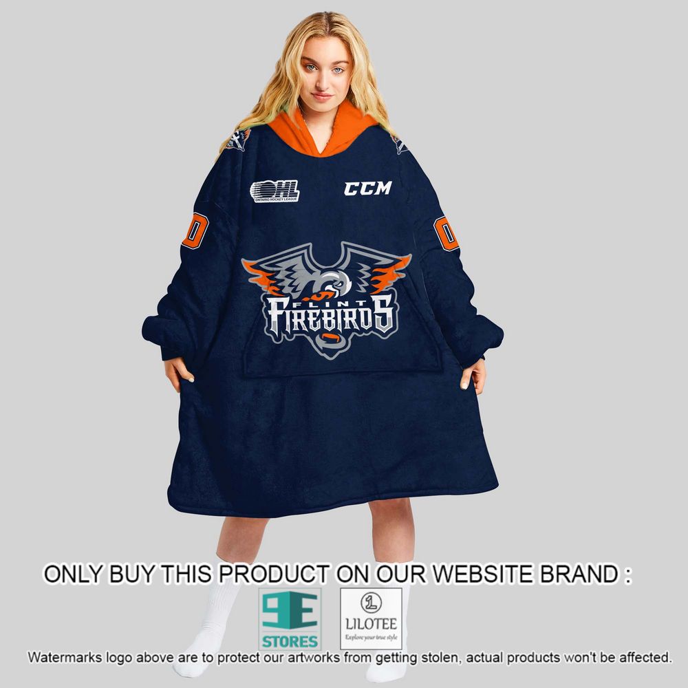 OHL Flint Firebirds Personalized Oodie Blanket Hoodie - LIMITED EDITION 10