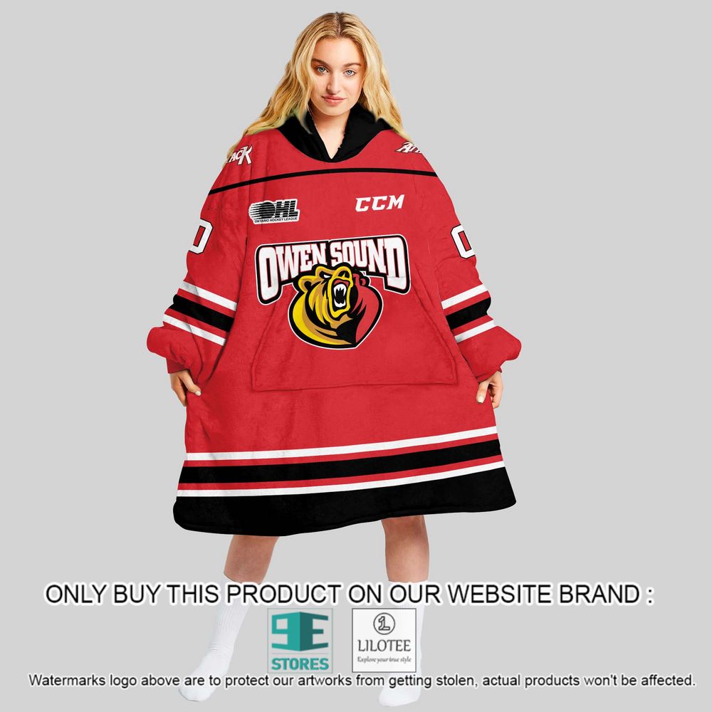 OHL Owen Sound Attack Personalized Oodie Blanket Hoodie - LIMITED EDITION 9