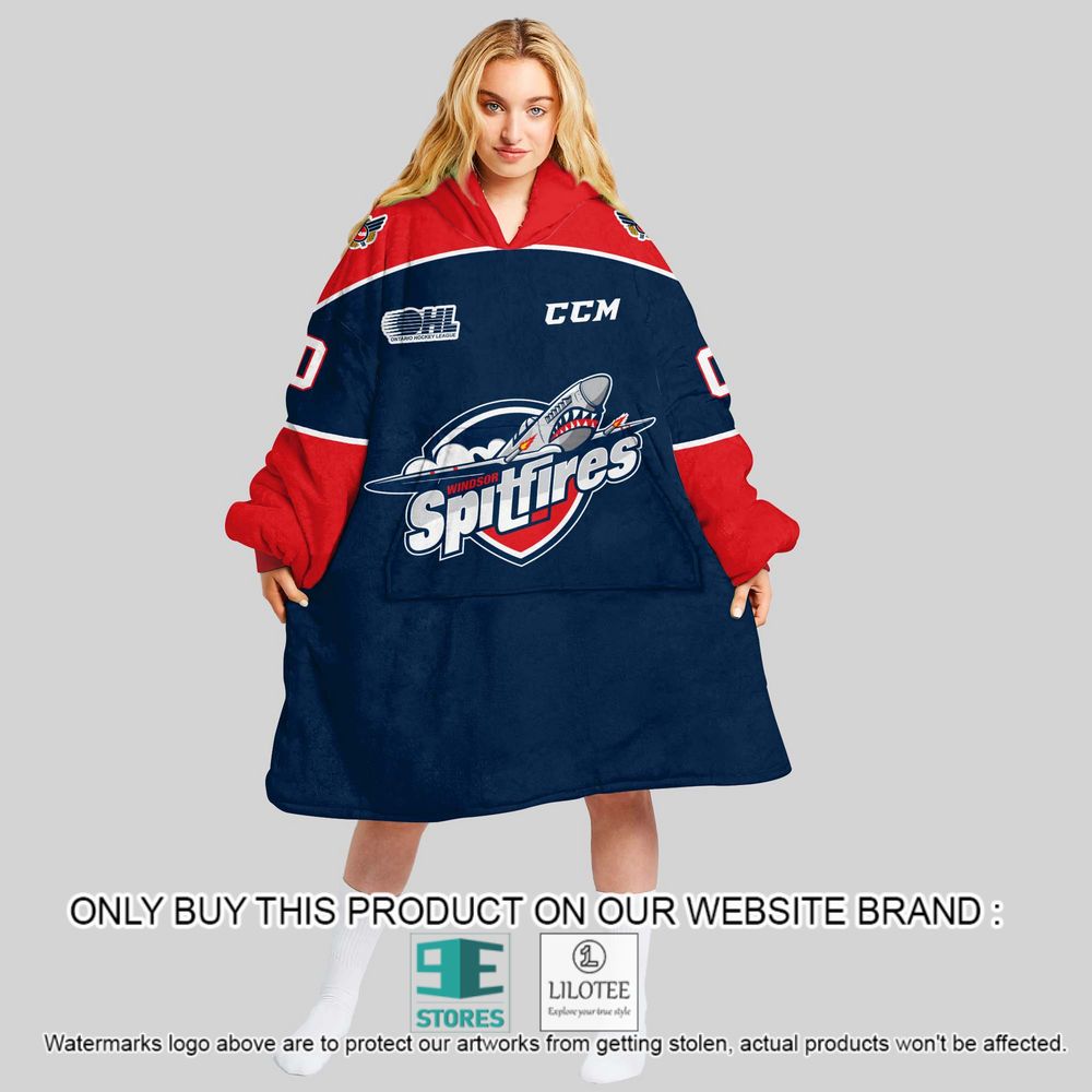OHL Windsor Spitfires Personalized Oodie Blanket Hoodie - LIMITED EDITION 8