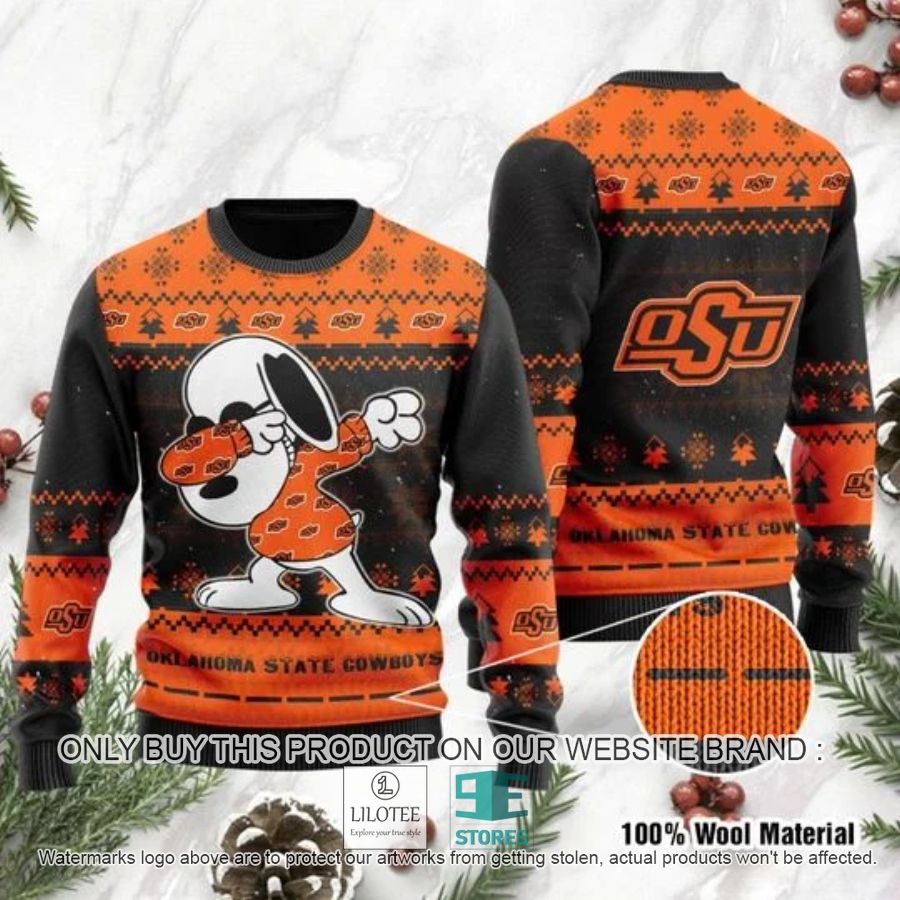 Oklahoma State Cowboys Snoopy Dabbing Ugly Chrisrtmas Sweater - LIMITED EDITION 9