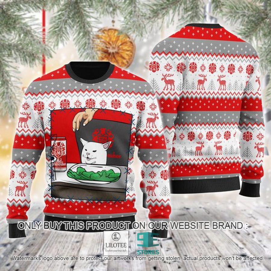 Old Milwaukee Beer Cat Meme Ugly Christmas Sweater - LIMITED EDITION 9