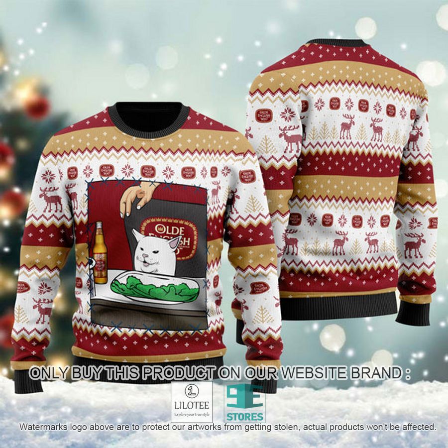 Olde English 800 Cat Meme Ugly Christmas Sweater - LIMITED EDITION 9