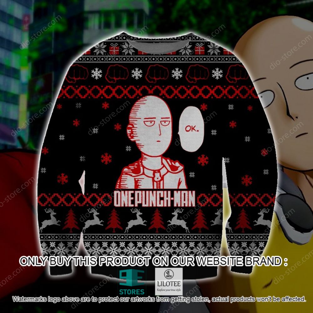 One Punch Man Ok Anime Christmas Ugly Sweater - LIMITED EDITION 20
