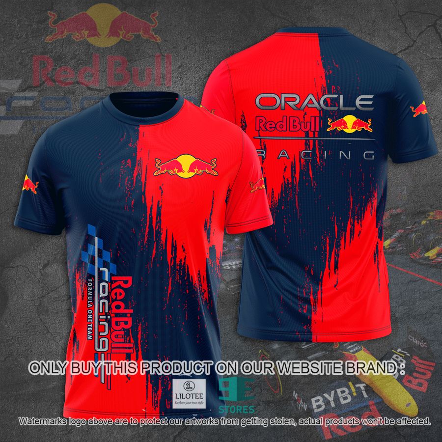 Oracle Red Bull Racing F1 Navy Red 3D T-Shirt 8