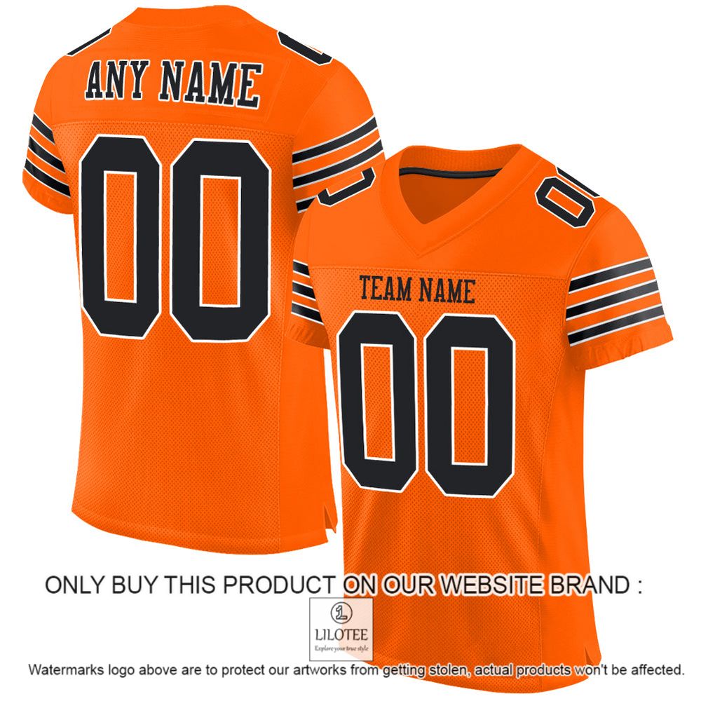 Orange Black-White Mesh Authentic Personalized Football Jersey - LIMITED EDITION 10