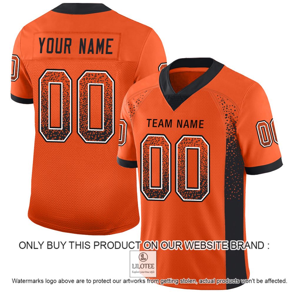 Orange Black-White Mesh Drift Fashion Personalized Football Jersey - LIMITED EDITION 10