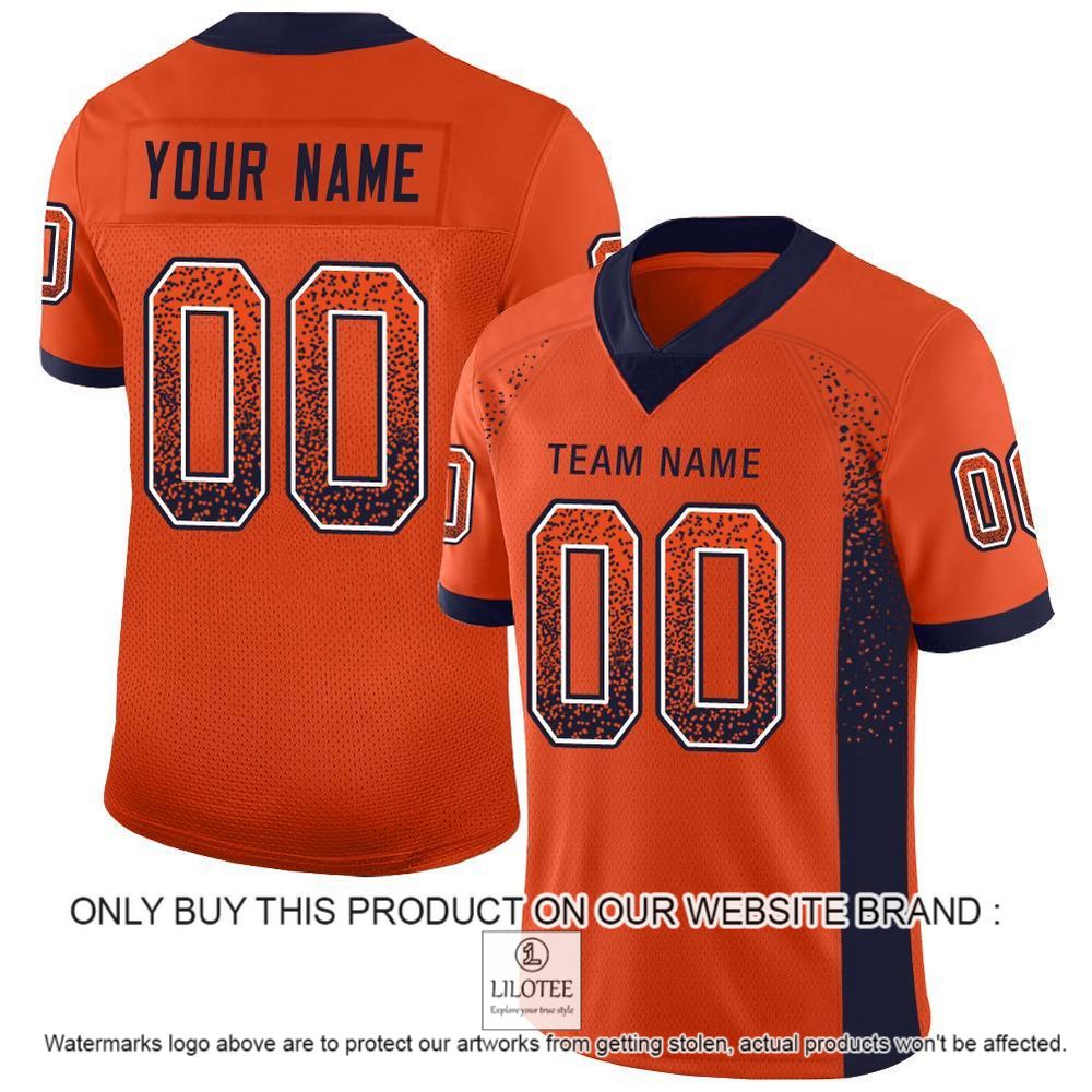 Orange Navy-White Color Mesh Drift Fashion Personalized Football Jersey - LIMITED EDITION 10