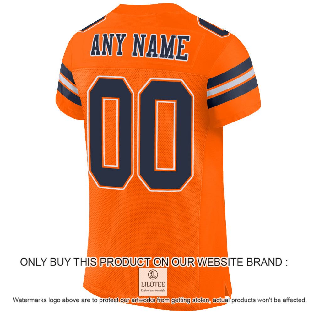 Orange Navy-White Mesh Authentic Personalized Football Jersey - LIMITED EDITION 3 Orange Navy-White Mesh Authentic Personalized Football Jersey - LIMITED EDITION - Image 3