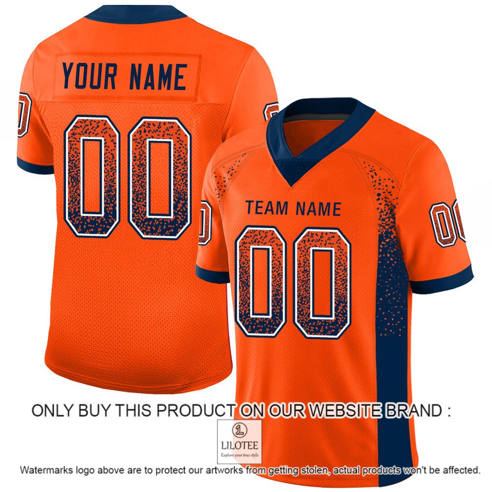 Orange Navy-White Mesh Drift Fashion Personalized Football Jersey - LIMITED EDITION 11