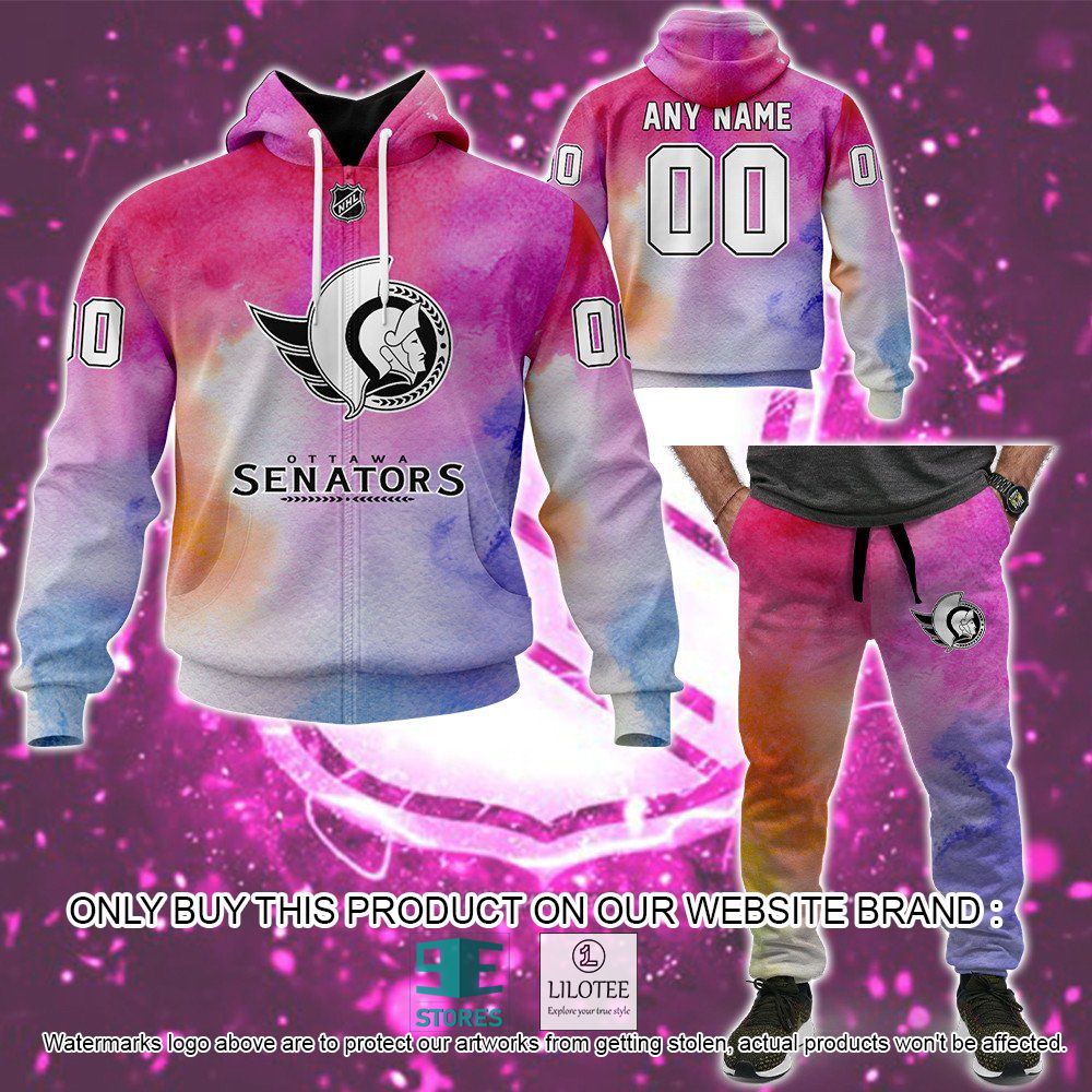 Ottawa Senators Breast Cancer Awareness Month Personalized 3D Hoodie, Shirt - LIMITED EDITION 45