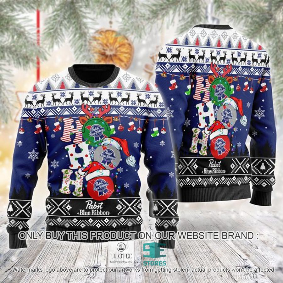 Pabst Blue Ribbon Ho Ho Ho Ugly Christmas Sweater - LIMITED EDITION 9