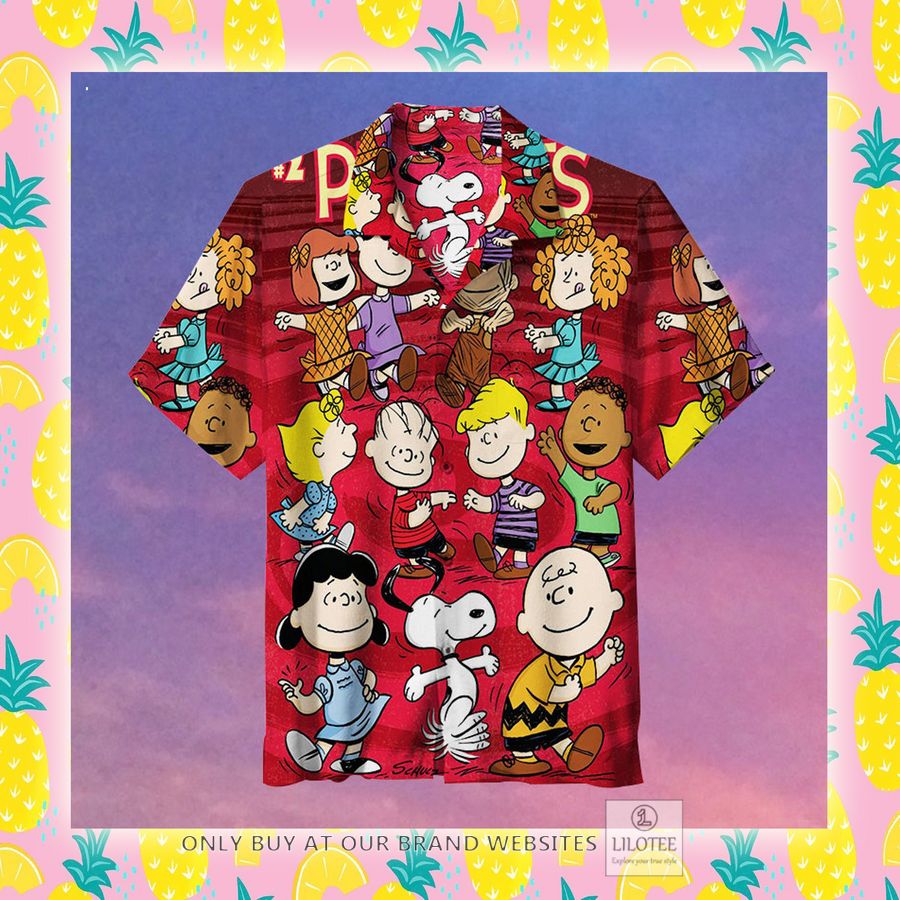 Peanuts Characters Red Hawaiian Shirt - LIMITED EDITION 4 Peanuts Characters Red Hawaiian Shirt - LIMITED EDITION - Image 4