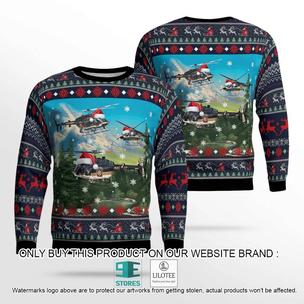 Pennsylvania State Police Bell 407GX Christmas 3D Christmas Wool Sweater - LIMITED EDITION 12
