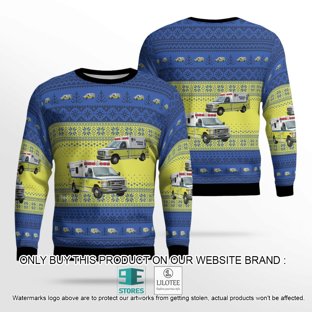 Pennsylvania Western Berks Ambulance Christmas Wool Sweater - LIMITED EDITION 12