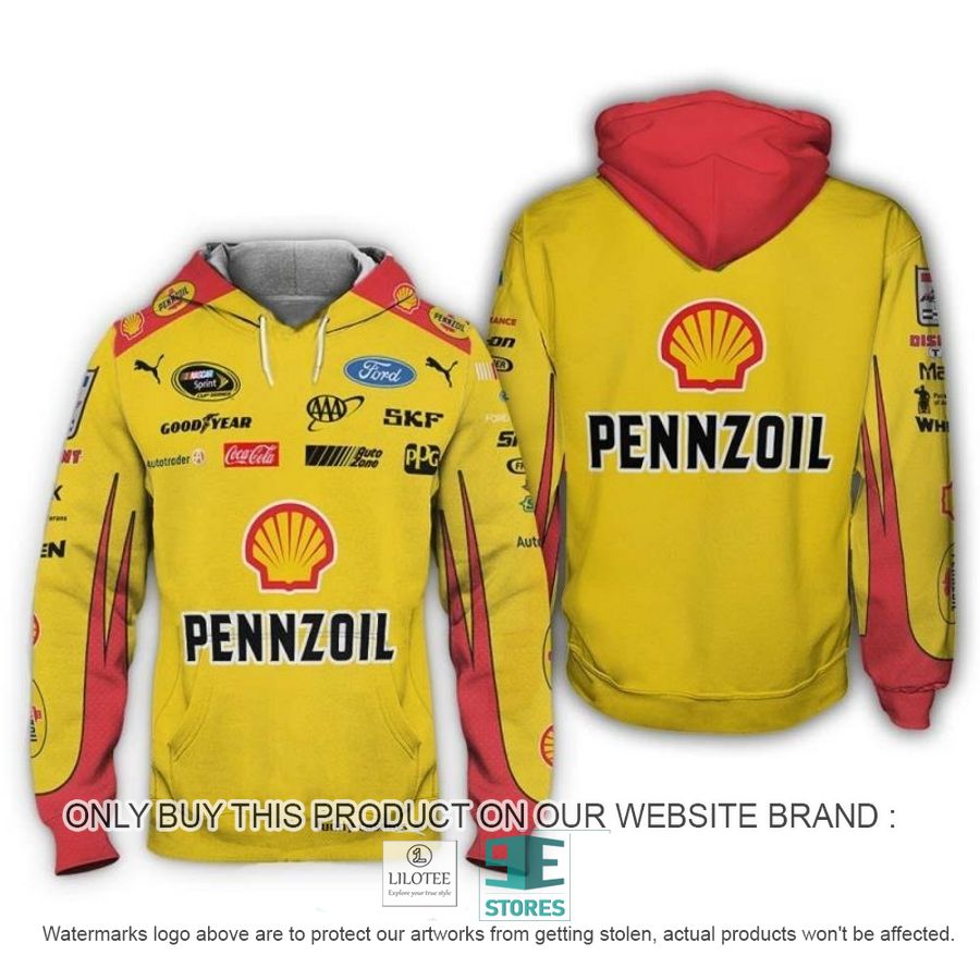 Pennzoil Joey Logano Racing 3D Shirt, Hoodie 7