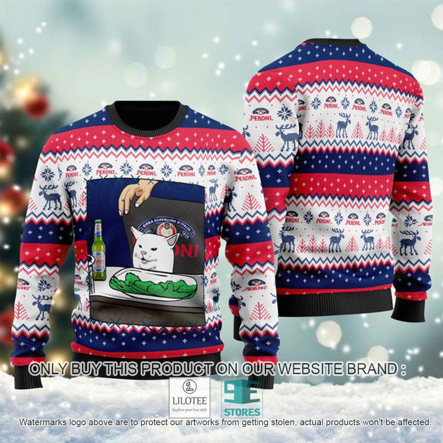 Peroni Beer Cat Meme Ugly Christmas Sweater - LIMITED EDITION 9