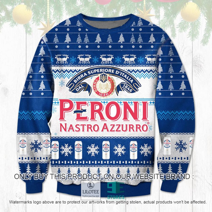 Peroni Nastro Azzurro beer Christmas Ugly Christmas Sweater - LIMITED EDITION 8