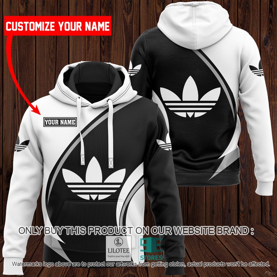 Personalized Adidas black white 3D Hoodie - LIMITED EDITION 9