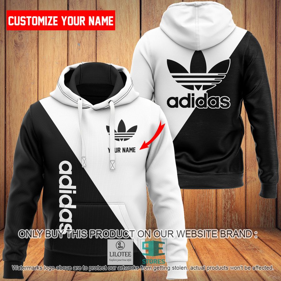 Personalized Adidas brand logo white black 3D Hoodie - LIMITED EDITION 9