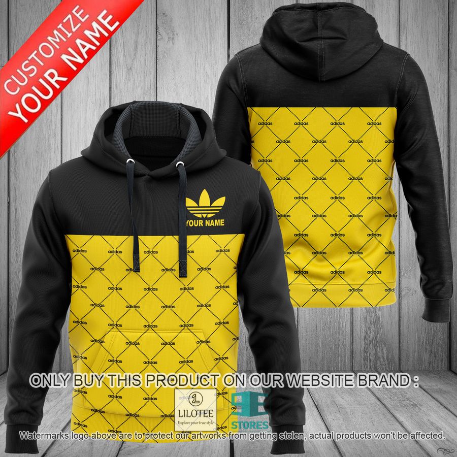 Personalized Adidas brand logo yellow black 3D Hoodie - LIMITED EDITION 9
