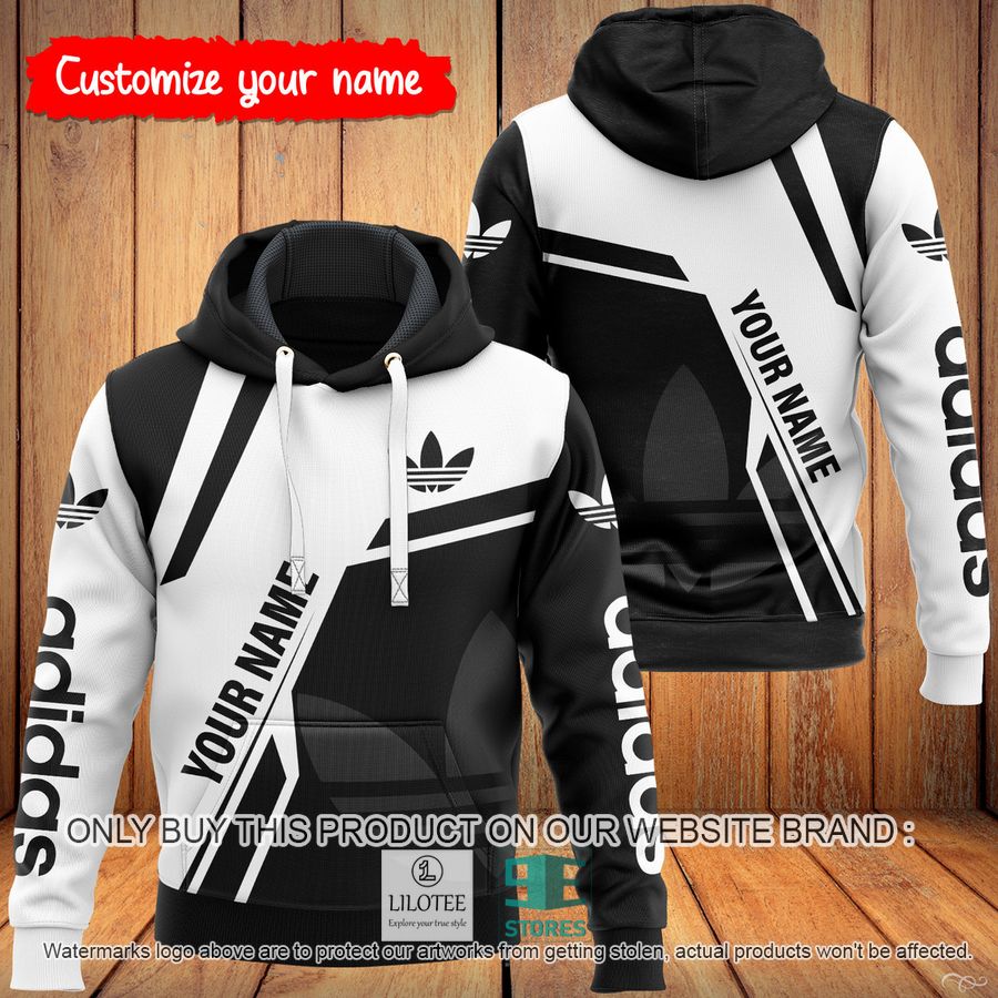 Personalized Adidas logo black white 3D Hoodie - LIMITED EDITION 9
