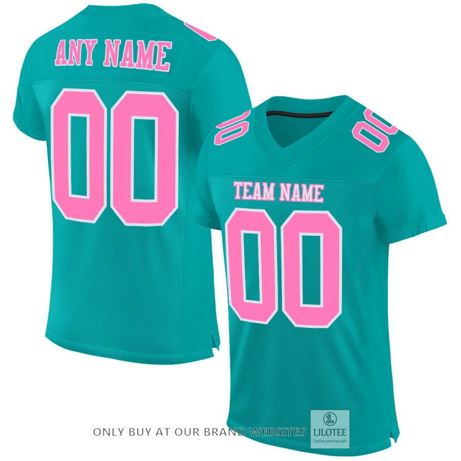 Personalized Aqua Pink-White Football Jersey - LIMITED EDITION 25