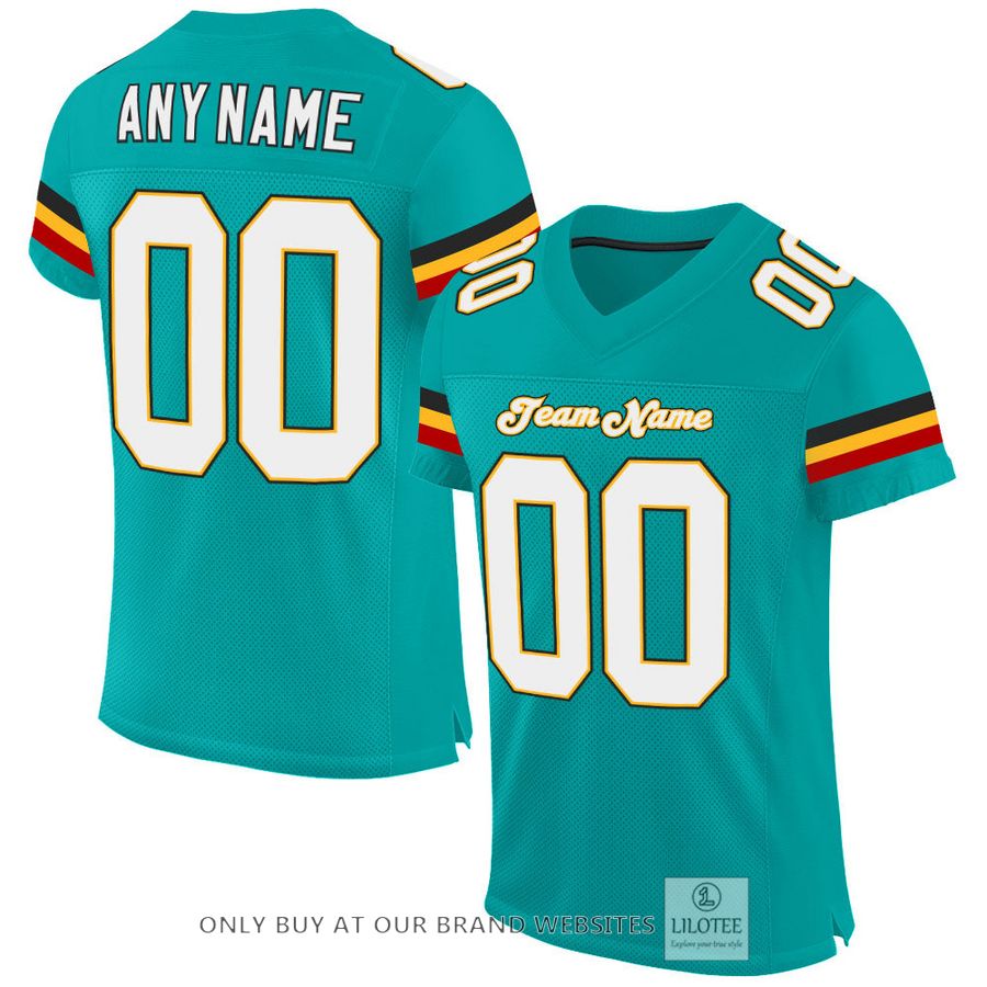 Personalized Aqua White-Gold Football Jersey - LIMITED EDITION 17