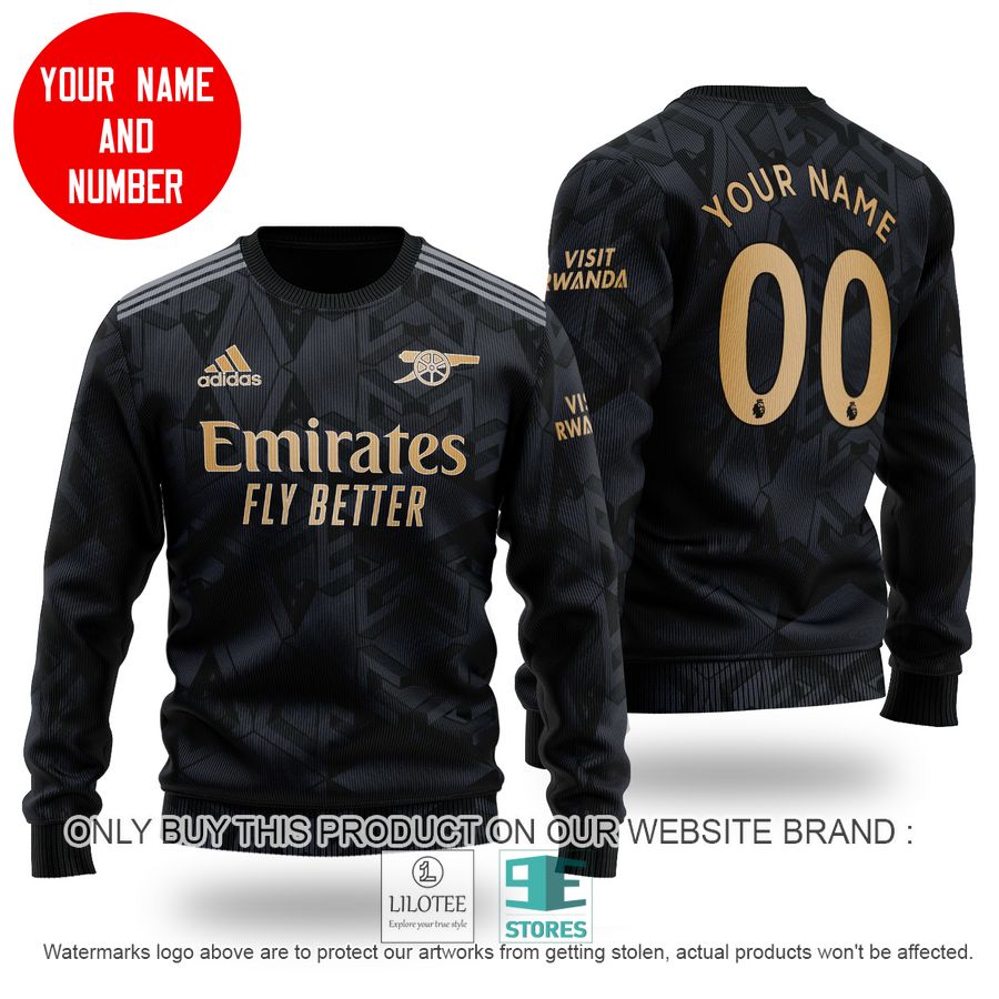 Personalized Arsenal FC Emirates Fly Better Adidas black Ugly Christmas Sweater - LIMITED EDITION 9