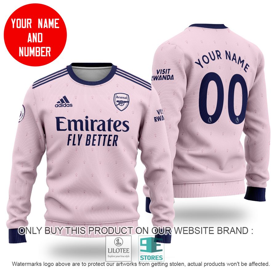Personalized Arsenal FC Emirates Fly Better Adidas pink Ugly Christmas Sweater - LIMITED EDITION 8