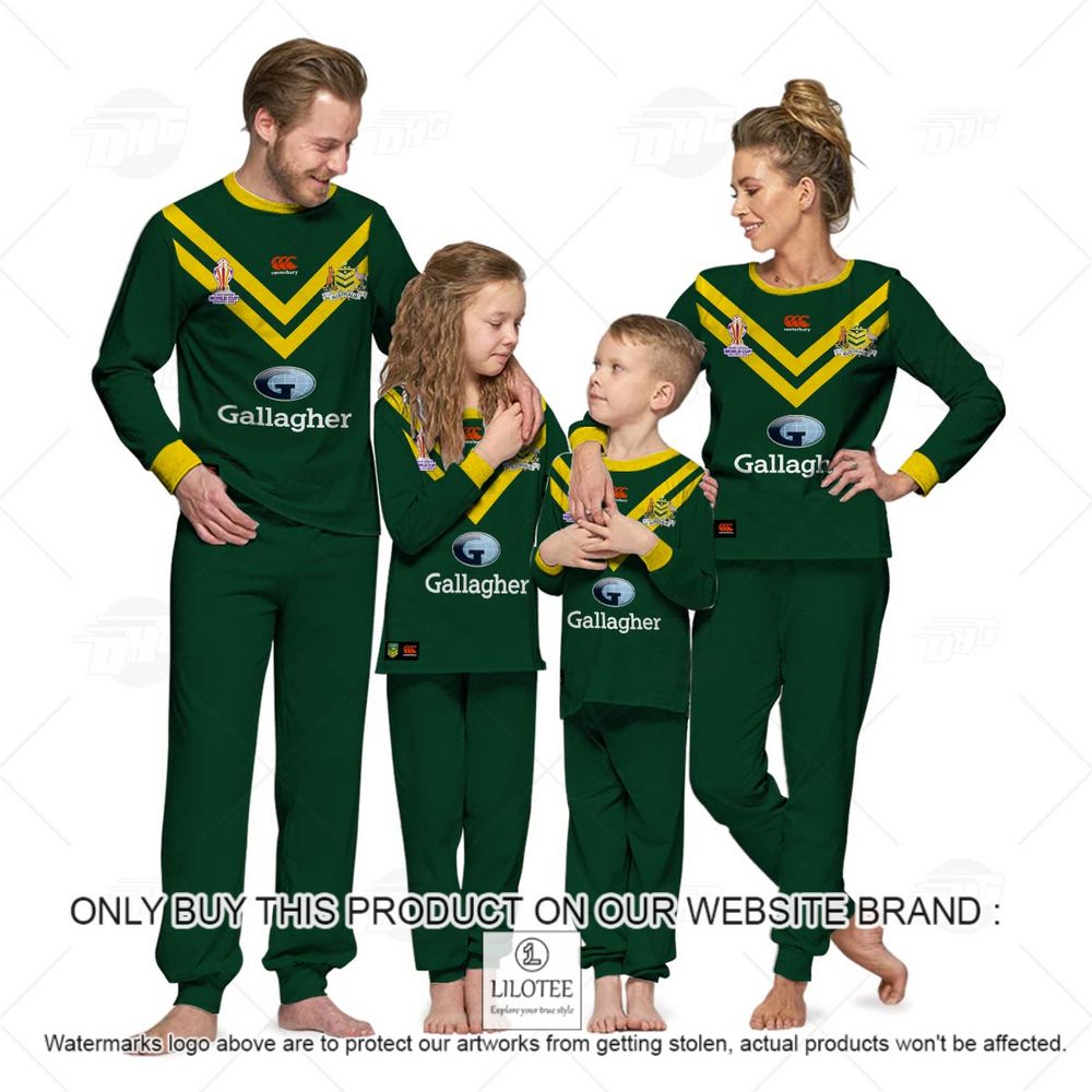 Personalized Australian Kangaroos Rugby League World Cup Jersey 2022 Longsleeve Pajamas Set - LIMITED EDITION 9
