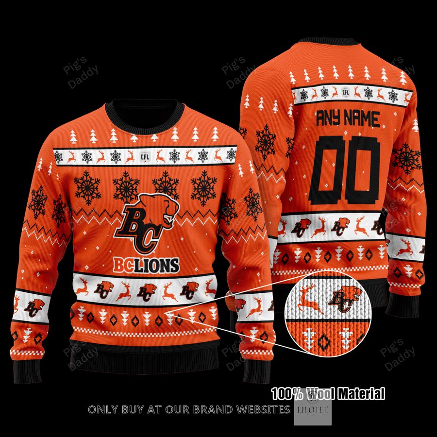 Personalized BC Lions Wool Sweater 9