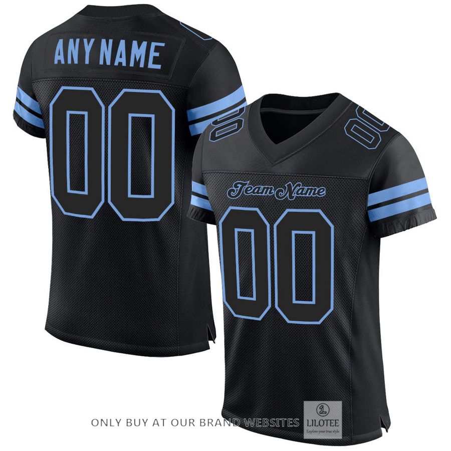 Personalized Black Black-Light Blue Football Jersey - LIMITED EDITION 16