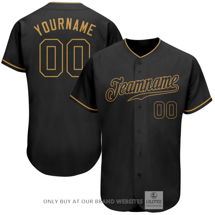 Personalized Black Black Old Gold Baseball Jersey - LIMITED EDITION 8