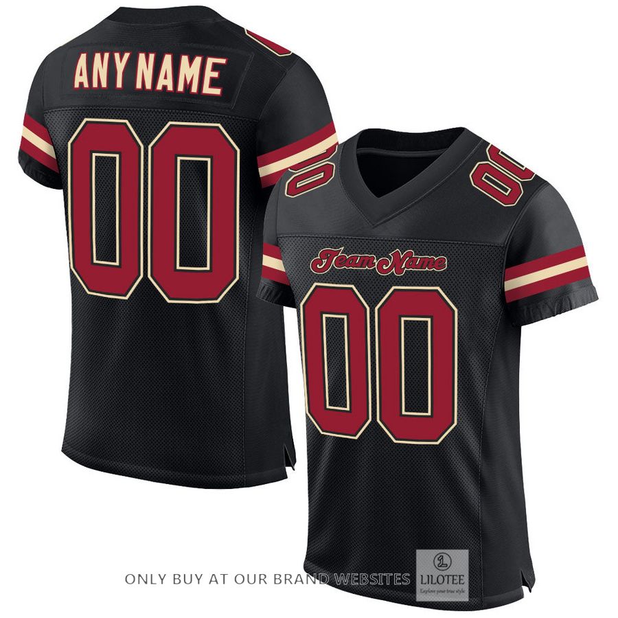 Personalized Black Cardinal-Cream Football Jersey - LIMITED EDITION 17