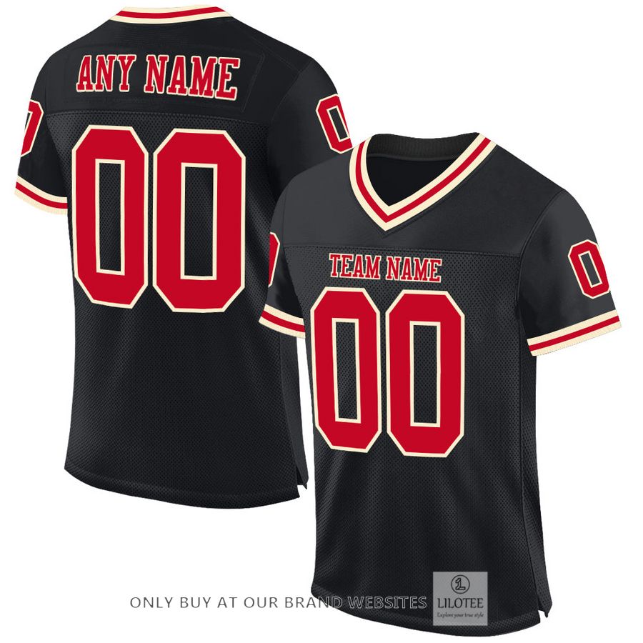 Personalized Black Cream Red Football Jersey - LIMITED EDITION 17