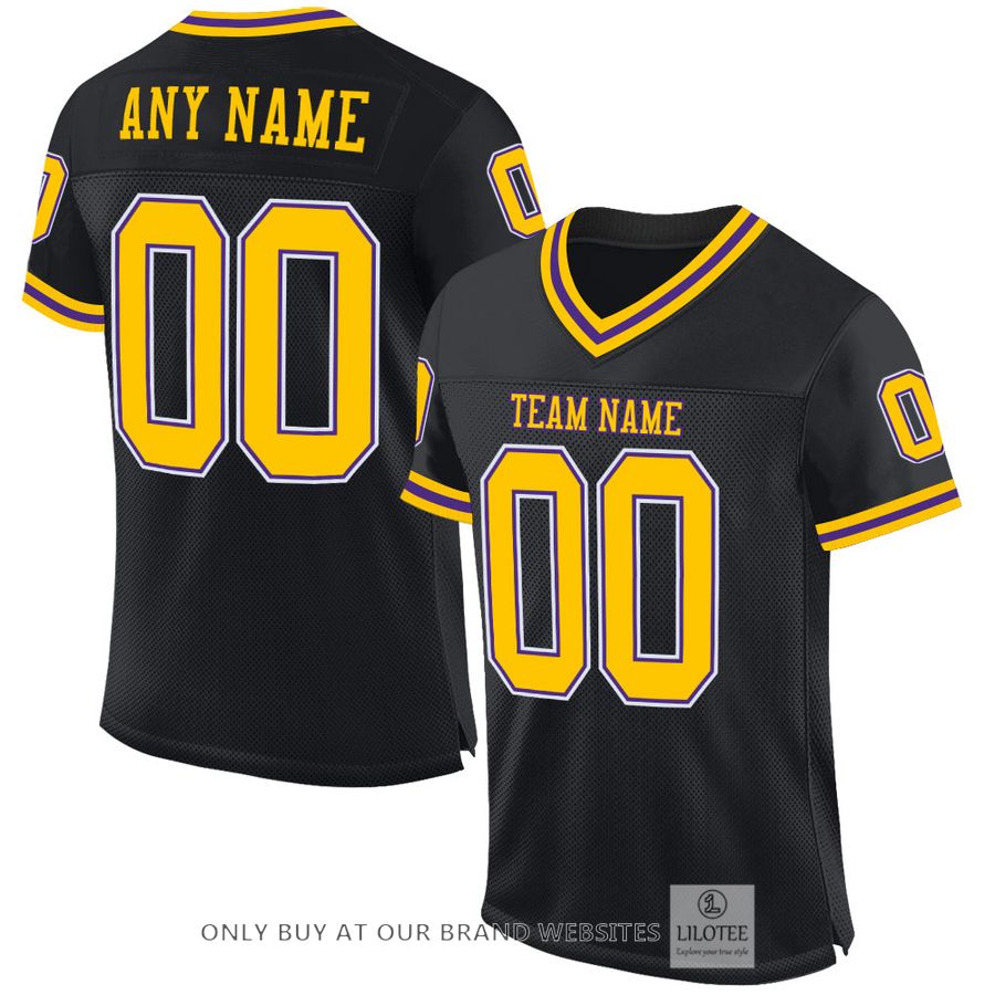 Personalized Black Gold-Purple Football Jersey - LIMITED EDITION 16
