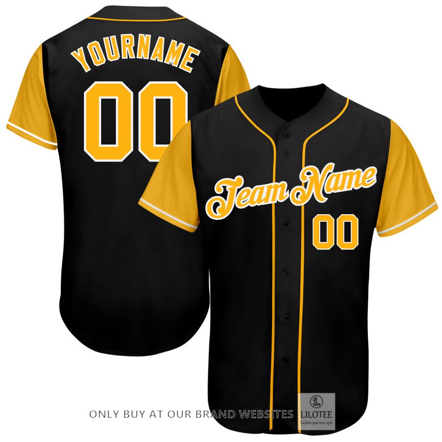 Personalized Black Gold White Two Tone Baseball Jersey - LIMITED EDITION 6