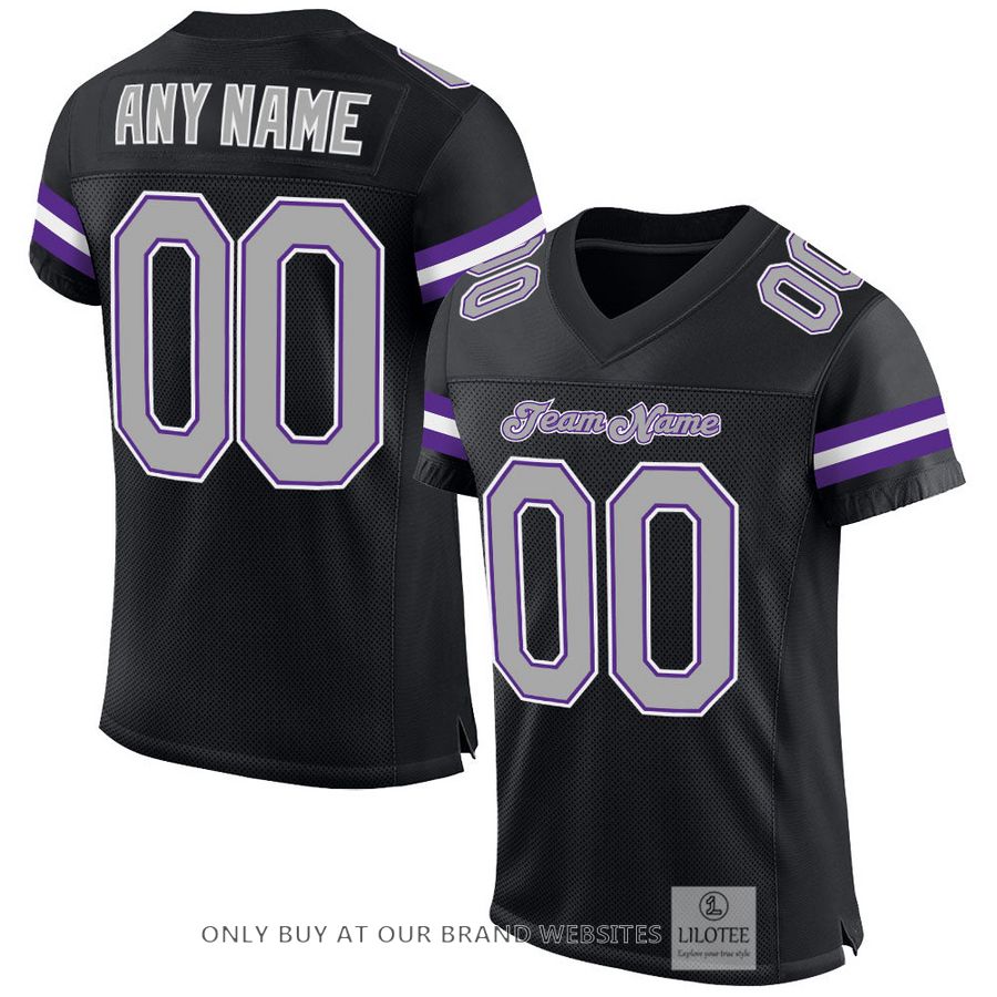 Personalized Black Gray-Purple Football Jersey - LIMITED EDITION 16
