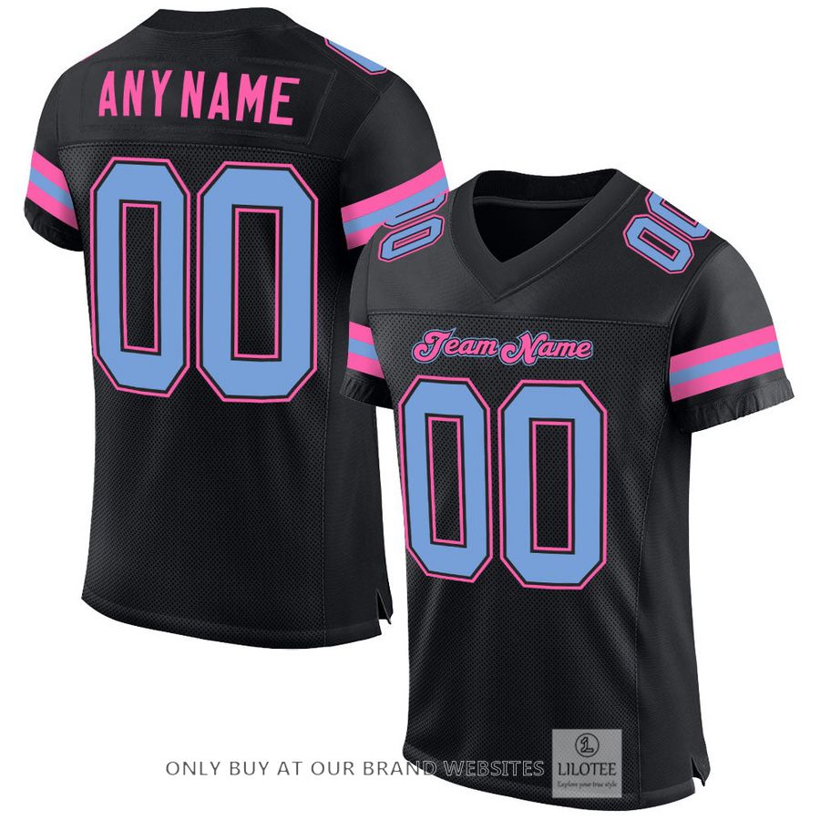 Personalized Black Light Blue-Pink Football Jersey - LIMITED EDITION 17