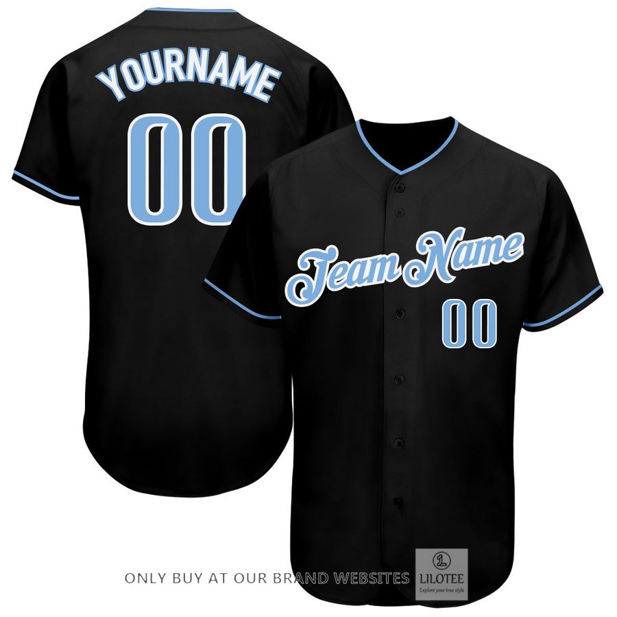 Personalized Black Light Blue White Baseball Jersey - LIMITED EDITION 4