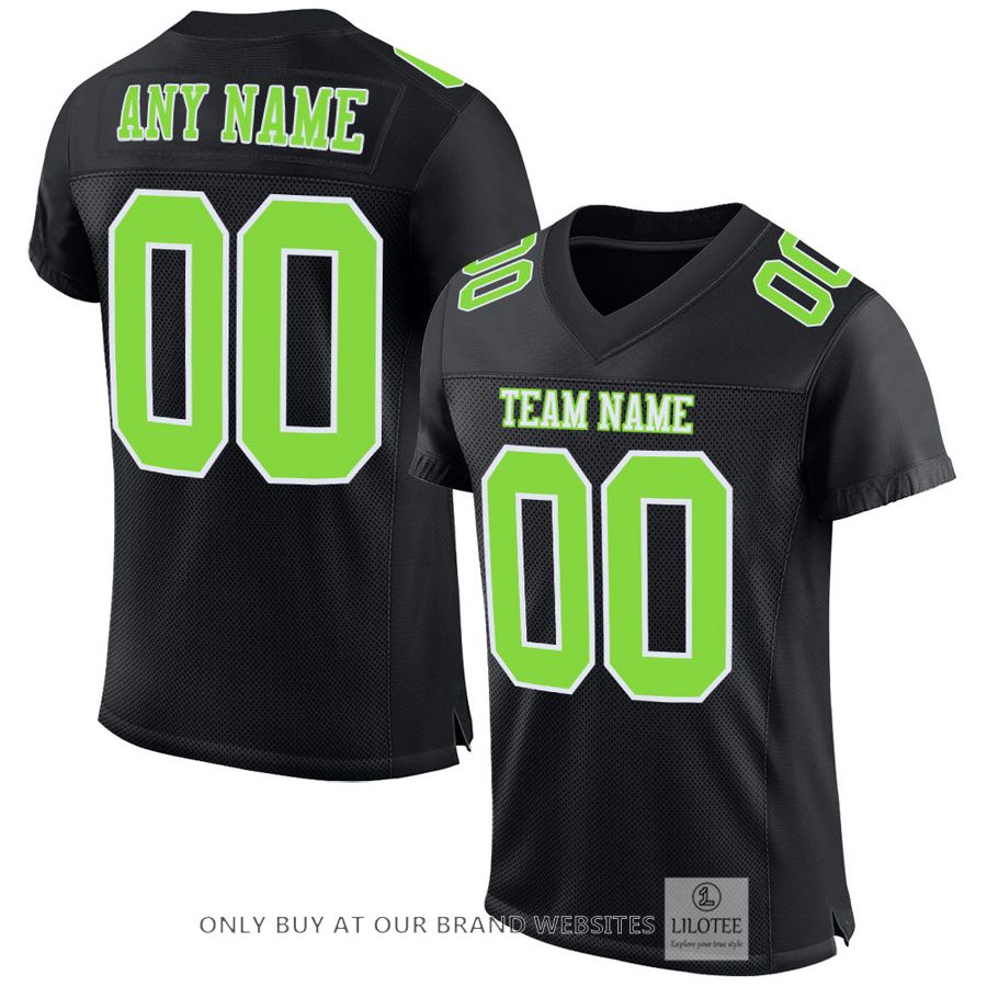 Personalized Black Neon Green-White Football Jersey - LIMITED EDITION 17