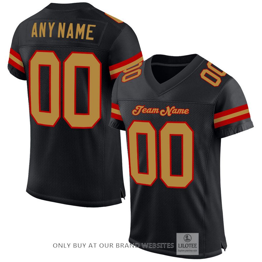 Personalized Black Old Gold-Red Football Jersey - LIMITED EDITION 16
