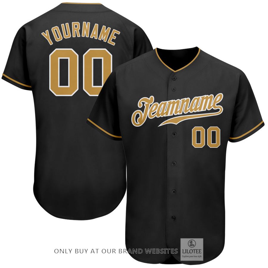 Personalized Black Old Gold White Baseball Jersey - LIMITED EDITION 6