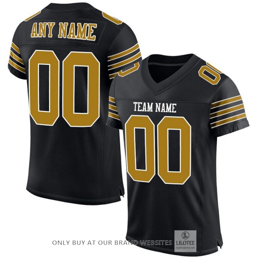 Personalized Black Old Gold White Football Jersey - LIMITED EDITION 7